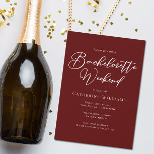 Invitation Fin de semaine élégante Bachelorette Bourgogne