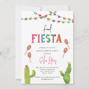 Invitation Fin de semaine Fiesta Mexicaine Bachelorette