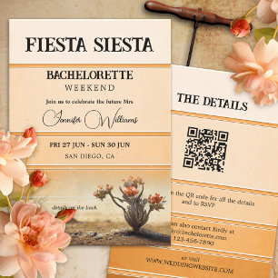 Invitation Fin de semaine Fiesta Siesta Terra Cotta Bachelore