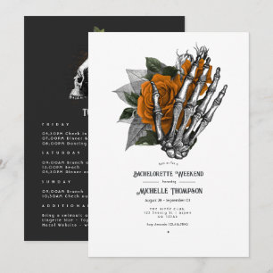 Invitation Fin de semaine Orange Floral Gothique Bachelorette