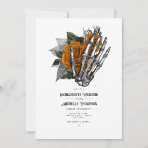 Invitation Fin de semaine Orange Floral Gothique Bachelorette