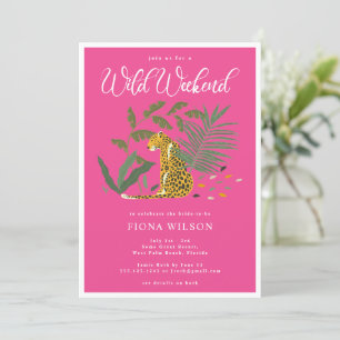 Invitation Fin de semaine Pink Cheetah Wild Bachelorette