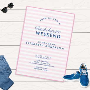 Invitation Fin de semaine Retro Moderne Vintage rose