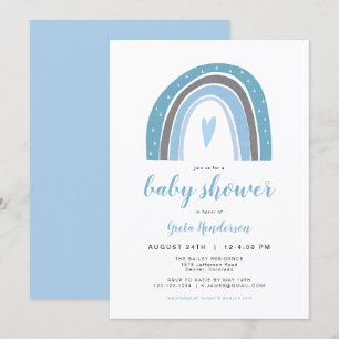 Invitation FINAL  Baby shower bleu ciel de Bohemian Dusty