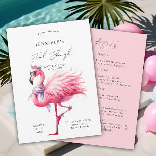 Invitation Final Flamingle Cute Funny Bachelorette Itinéraire