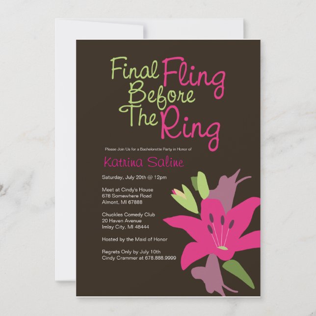 Invitation Finale bataille de Lily rose avant l'invitation du (Devant)