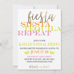 Invitation Finale Fiesta Bright and Modern Bachelorette Party
