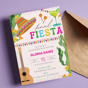 Invitation Finale Fiesta Mexicaine Vibrant Bachelorette Party