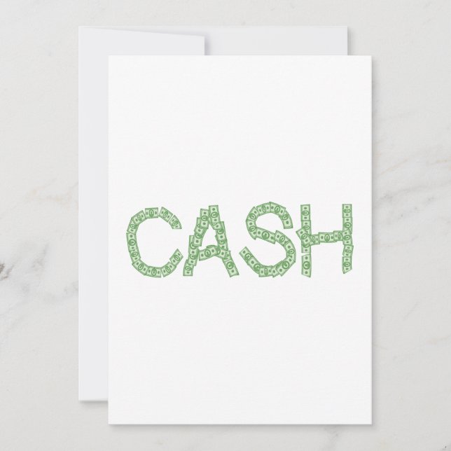 Invitation Finance verte Cash Money Word (Devant)