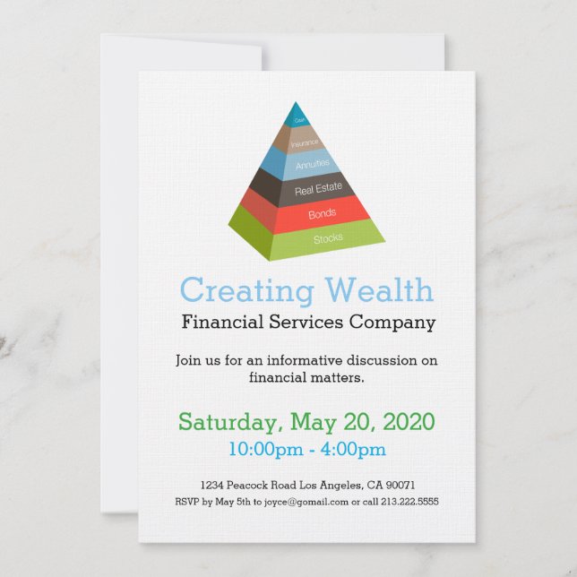 Invitation financière de diagramme de pyramide (Devant)