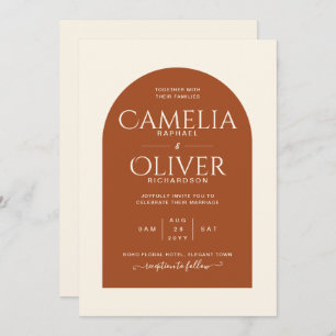 Invitation Finest Arch Terracotta MONOCHROME Mariage