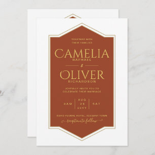Invitation Finest Terracotta Gold MONOCHROME Mariage