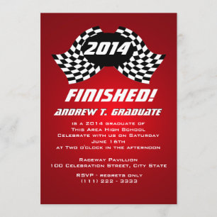 Invitation Fini 2014 Racing Flags Graduation