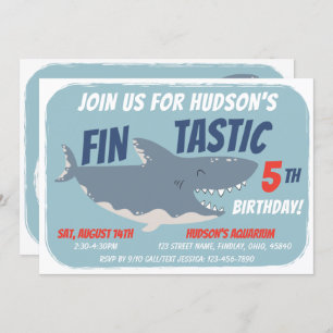 Invitation Fintastic Happy Shark fête d'anniversaire, n'impor