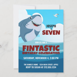 Invitation Fintastic Shark Party