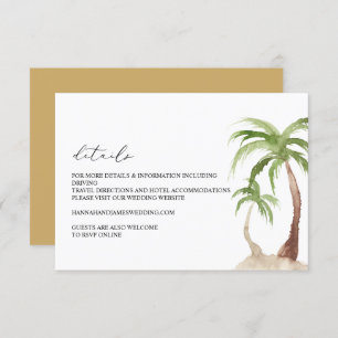 Invitation FIONA - Aquarelle Palm Tree Détails Boîtier