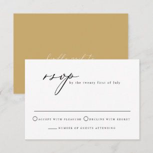 Invitation FIONA Moderne Minimaliste Calligraphie Moutarde RS