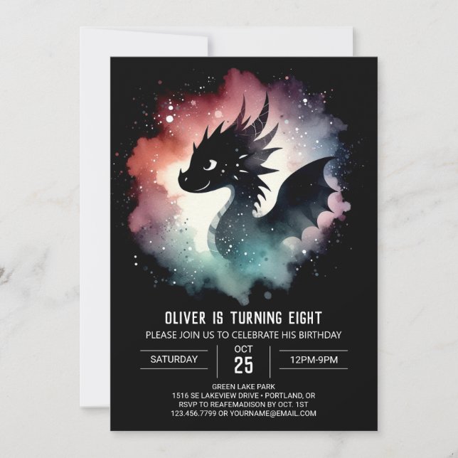 Invitation Fire Breer Dragon Anniversaire numérique (Devant)