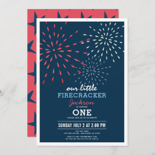 Invitation Firecracker 4 juillet Fireworks Anniversaire