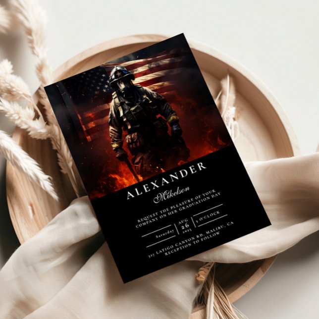 Invitation Firefighter Class of 2026 Graduation (Créateur téléchargé)