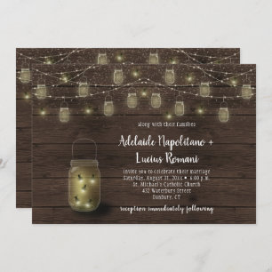 Invitation Fireflies Mason Jars Mariage