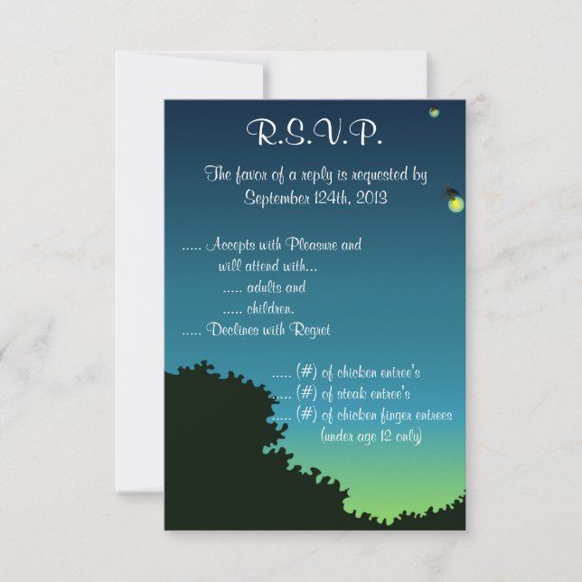 Invitation Fireflies R.S.V.P 3,5 x 5 / Mason Jar (Devant)
