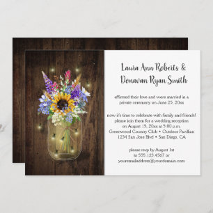 Invitation Firefly Mason Jars Réception Fleur sauvage Seuleme