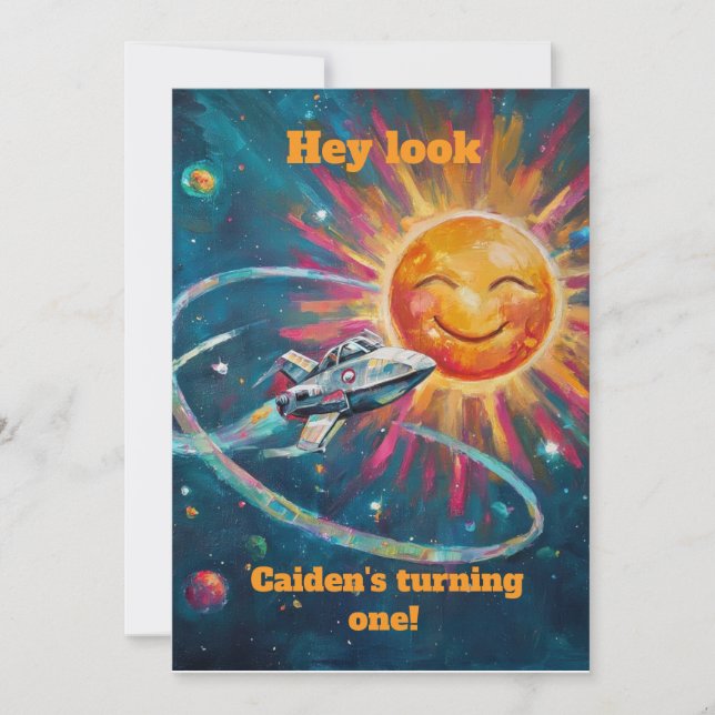 Invitation First Birthday Boy Party Digital Download (Devant)