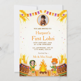 Invitation First Lohri Celebration Card with Photo