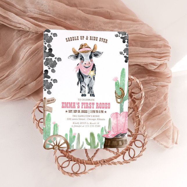 Invitation First Rodeo 1st Birthday Little Cowgirl (Créateur téléchargé)