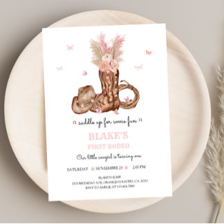 Invitation First Rodeo Birthday