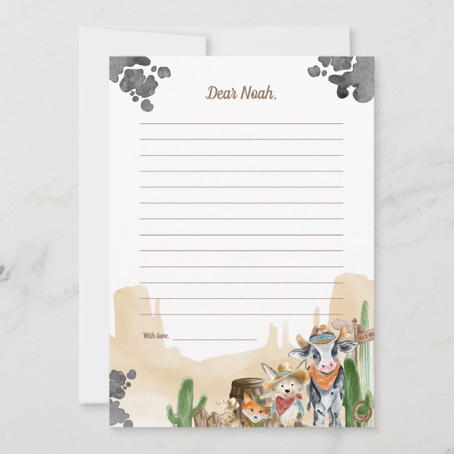 Invitation First Rodeo Rustic Wild West Time Capsule Cards (Devant)