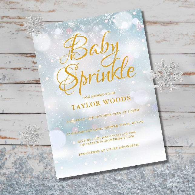 Invitation First Snowflakes Baby Sprinkle / Shower (Créateur téléchargé)