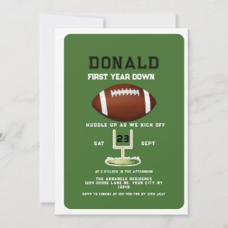 Invitation First Year Down Football 1st Birthday 