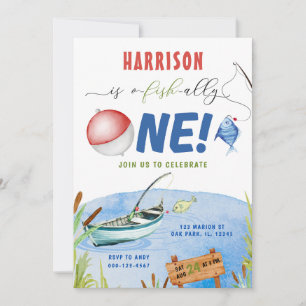 Invitation Fishing Boy O-fish-ally 1er anniversaire