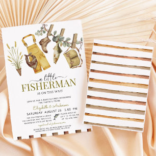 Invitation Fishing Cute Little Fisherman Baby shower