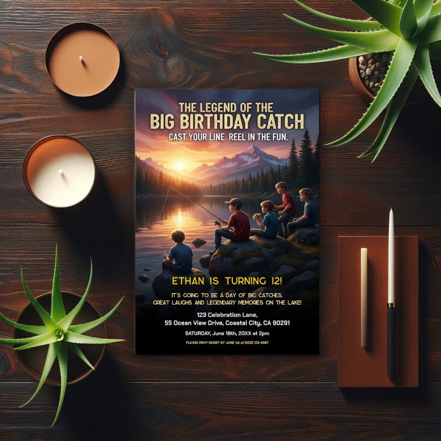 Invitation Fishing Themed Birthday Party (Créateur téléchargé)