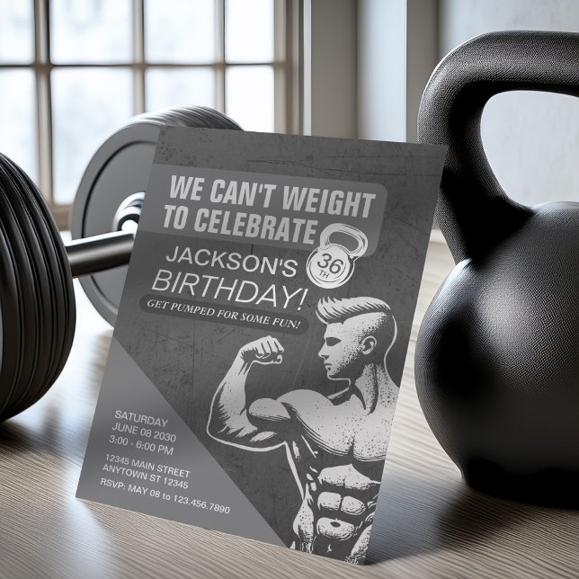 Invitation Fitness Crossfit Weight Exercice Anniversaire (Créateur téléchargé)