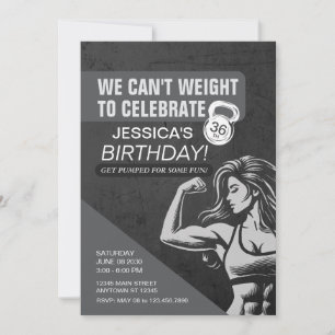 Invitation Fitness Crossfit Weight Exercice Anniversaire