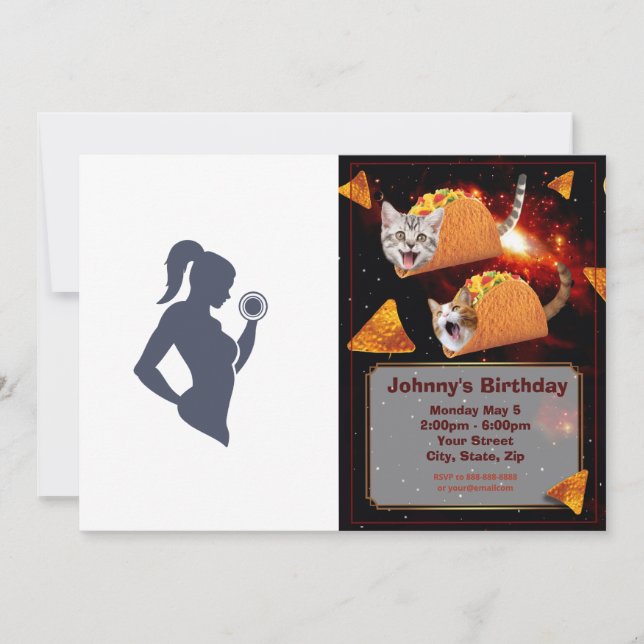 Invitation Fitness girl lifting dumbbell (Devant)