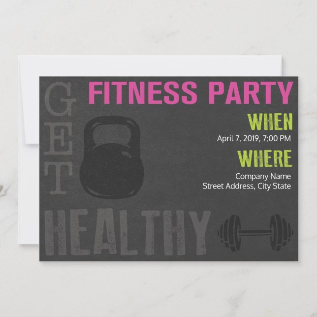 Invitation Fitness Party (Devant)