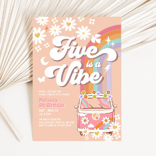 Invitation Five est Vibe Super Hippie Daisy 5e anniversaire