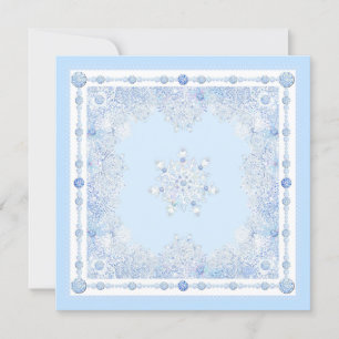 Invitation Flacon de neige bleu glace