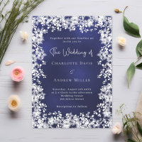Flacon de neige bleu marine mariage d'hiver