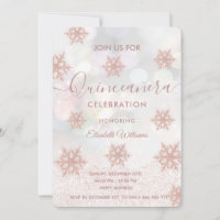 Flacon de neige en or rose Quinceañera