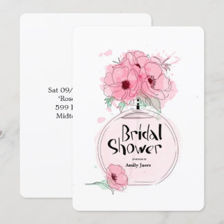 Invitation Flacon de parfum de douches de mariée avec des fle