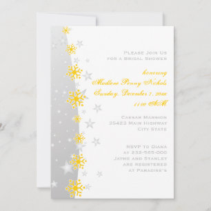 Invitation Flacon gris gris jaune mariage douche nuptiale