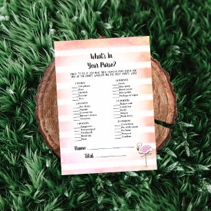 Invitation Flamant rose à rayures de corail ce qui est dans v