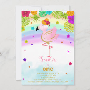 Invitation Flamant rose anniversaire