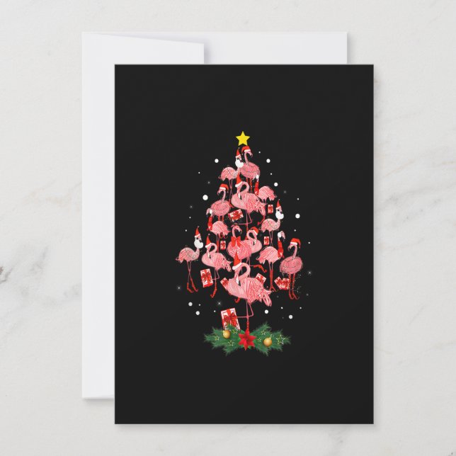 Invitation Flamant rose Arbre de Noël Décor Ornement Noël Drô (Devant)